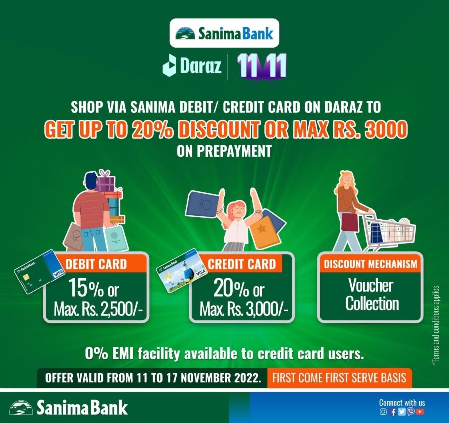 सानिमा बैंकका ग्राहकले दराजमा १५ प्रतिशत छुट पाउने