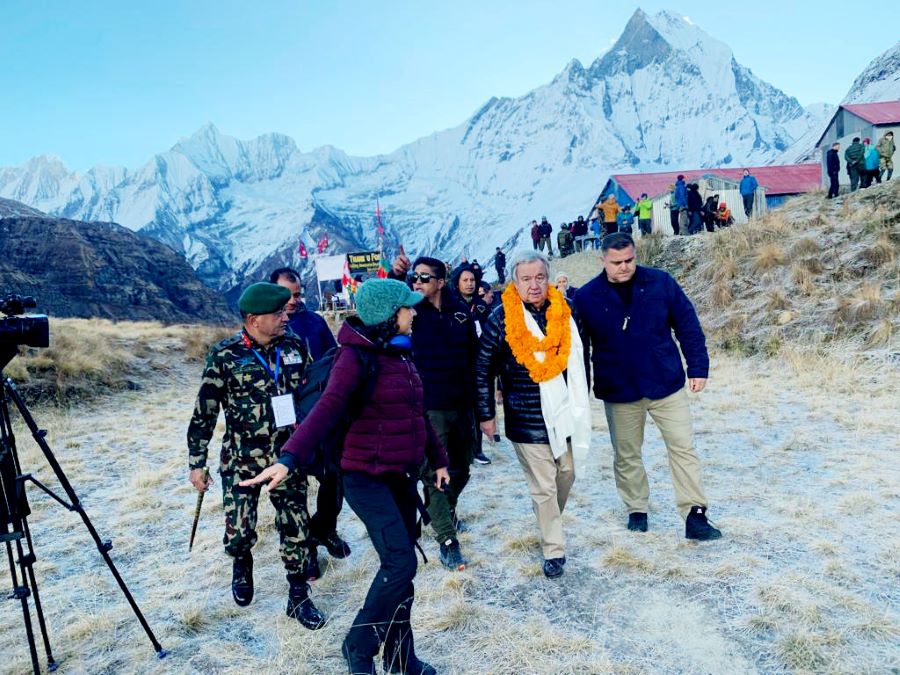 महासचिव गुटेरेसको नेपाल भ्रमणः पर्यटन प्रवर्द्धनका लागि कोसेढुङ्गा साबित